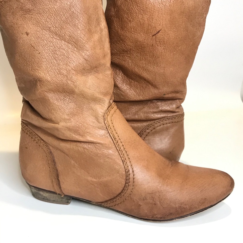 Steve Madden Brown Leather Boots Size 7M Branddy
